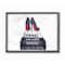 Stupell Industries Fashion Book Stack & Black Pumps Wall Art in Black Frame